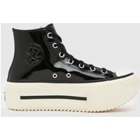 Converse All Star Lift Double Stack Trainers in Black & White Converse All Star Lift Double Stack Trainers in Black & White