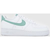 Nike Air Force 1 Trainers in White & Pl Blue Nike Air Force 1 Trainers in White & Pl Blue