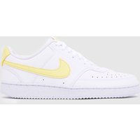 Nike Court Vision Trainers in White & Yellow Nike Court Vision Trainers in White & Yellow