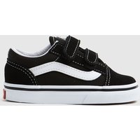Vans Old Skool V Toddler Trainers in Black & White, Fabric/Suede, Size: 8 Vans Old Skool V Toddler Trainers in Black & White, Fabric/Suede, Size: 8