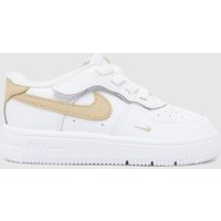 Nike White & Beige Force 1 Low EasyOn Toddler Trainers Nike White & Beige Force 1 Low EasyOn Toddler Trainers