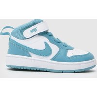 Nike White & Blue Court Borough Mid 2 Toddler Trainers Nike White & Blue Court Borough Mid 2 Toddler Trainers