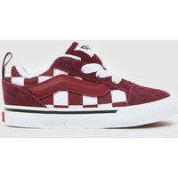 Vans White & Burgundy Knu Skool Toddler Trainers Vans White & Burgundy Knu Skool Toddler Trainers