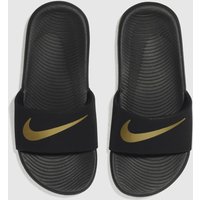 Nike Black & Gold Kawa Junior Sandals Nike Black & Gold Kawa Junior Sandals