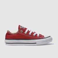 Converse All Star Lo Junior Trainers in Red & White, Stitch Detail, Fabric, Size: 13 Converse All Star Lo Junior Trainers in Red & White, Stitch Detail, Fabric, Size: 13