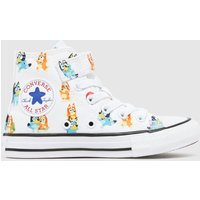 Converse White Multi X Bluey All Sar Hi 1V Junior Trainers Converse White Multi X Bluey All Sar Hi 1V Junior Trainers