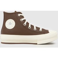 Converse Dark Brown All Star EVA Lift Hi Junior Trainers Converse Dark Brown All Star EVA Lift Hi Junior Trainers