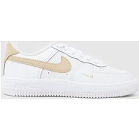 Nike White & Beige Force 1 Low Junior Trainers Nike White & Beige Force 1 Low Junior Trainers