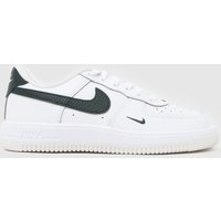 Nike White & Green Force 1 Low Junior Trainers Nike White & Green Force 1 Low Junior Trainers