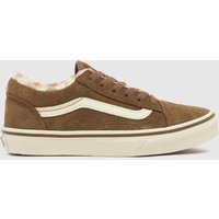Vans Brown Old Skool Cozy Junior Trainers Vans Brown Old Skool Cozy Junior Trainers