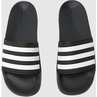 adidas Black & White Adilette Shower Youth Slides