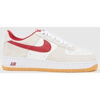 Nike Air Force 1 Trainers in White & Red Nike Air Force 1 Trainers in White & Red