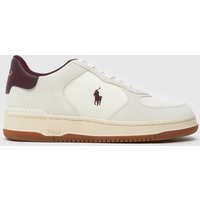 Polo Ralph Lauren Masters Court Trainers in White & Burgundy Polo Ralph Lauren Masters Court Trainers in White & Burgundy