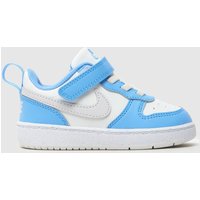 Nike White & Pl Blue Court Borough Low Boys Toddler Trainers Nike White & Pl Blue Court Borough Low Boys Toddler Trainers