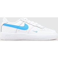 Nike White & Blue Force 1 Low Boys Junior Trainers Nike White & Blue Force 1 Low Boys Junior Trainers
