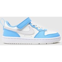 Nike White & Pl Blue Court Borough Low Boys Junior Trainers Nike White & Pl Blue Court Borough Low Boys Junior Trainers
