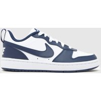 Nike White & Navy Court Borough Low Boys Youth Trainers Nike White & Navy Court Borough Low Boys Youth Trainers