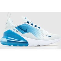Nike White & Blue Air Max 270 Boys Youth Trainers Nike White & Blue Air Max 270 Boys Youth Trainers