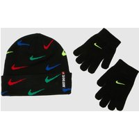 Nike Black Multi Kids Swoosh Beanie Set Nike Black Multi Kids Swoosh Beanie Set
