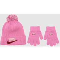 Nike Pale Pink Kids Chenille Beanie Set Nike Pale Pink Kids Chenille Beanie Set