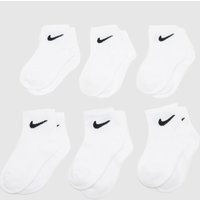 Nike Kids Quarter Socks 6 Pack in White & Black, Size: 6.5-9.5 Nike Kids Quarter Socks 6 Pack in White & Black, Size: 6.5-9.5