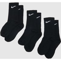 Nike Kids Crew Socks 3 Pack in Black & White, Size: 2-5 Nike Kids Crew Socks 3 Pack in Black & White, Size: 2-5