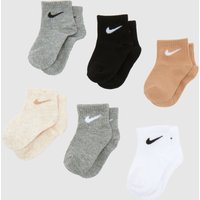 Nike Beige Multi Kids Infant Ankle Socks 6 Pack Nike Beige Multi Kids Infant Ankle Socks 6 Pack