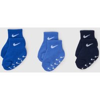 Nike Kids Swoosh Socks 3 Pack in Blue & White, Cotton, Size: 12-24 Months Nike Kids Swoosh Socks 3 Pack in Blue & White, Cotton, Size: 12-24 Months