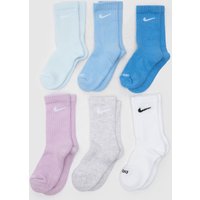 Nike Kids Basic Crew Socks 6 Pack in Blue & White, Size: 6.5-9.5 Nike Kids Basic Crew Socks 6 Pack in Blue & White, Size: 6.5-9.5