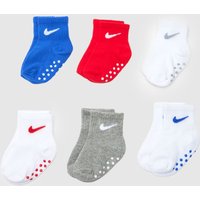 Nike Infant Grip Socks 6 Pack in Blue & Red, Size: 12-24M Nike Infant Grip Socks 6 Pack in Blue & Red, Size: 12-24M