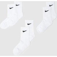 Nike Kids Basic Crew Socks 3 Pack in White, Size: 6.5-9.5 Nike Kids Basic Crew Socks 3 Pack in White, Size: 6.5-9.5