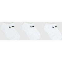 Nike Kids No Show Basic Socks 3 Pack in White, Fabric, Size: 6.5-9.5 Nike Kids No Show Basic Socks 3 Pack in White, Fabric, Size: 6.5-9.5