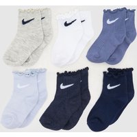 Nike Blue Multi Kids Lettuce Ankle Sock 6PK Nike Blue Multi Kids Lettuce Ankle Sock 6PK