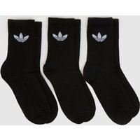 adidas Originals Kids Crew Socks 3 Pack in Black & White, Size: 12.5-1 adidas Originals Kids Crew Socks 3 Pack in Black & White, Size: 12.5-1
