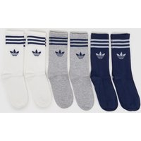 adidas Kids Socks 6 Pack in Navy Blue & White, Striped, Fabric, Size: 2-3.5 adidas Kids Socks 6 Pack in Navy Blue & White, Striped, Fabric, Size: 2-3.5