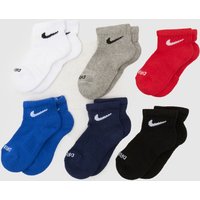 Nike Multi Kids Basic Quarter Sock 6 Pk Nike Multi Kids Basic Quarter Sock 6 Pk