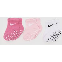 Nike Pink Multi Kids Gripper Ankle Socks 3 PK Nike Pink Multi Kids Gripper Ankle Socks 3 PK