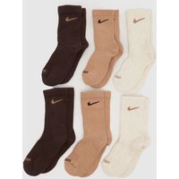 Nike Beige Multi Kids Basic Crew Socks 6 Pack Nike Beige Multi Kids Basic Crew Socks 6 Pack
