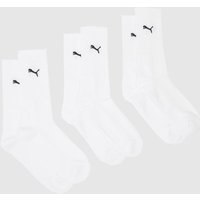 PUMA Crew Socks 3 Pack in White & Black, Size: 6-8 PUMA Crew Socks 3 Pack in White & Black, Size: 6-8