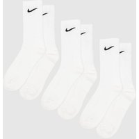 Nike Crew Socks 3 Pack in White & Black, Size: 5-8 Nike Crew Socks 3 Pack in White & Black, Size: 5-8