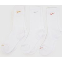 Nike White Multi Everyday Plus Crew Socks 3PK Nike White Multi Everyday Plus Crew Socks 3PK