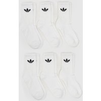 adidas Originals Crew Sock 6 Pk in White & Black, Size: 4.5-5.5 adidas Originals Crew Sock 6 Pk in White & Black, Size: 4.5-5.5