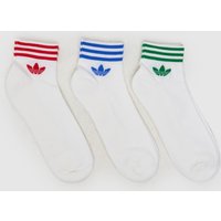 adidas Originals Ankle Socks 3 Pack in White/Blue/Green, Size: 39579 adidas Originals Ankle Socks 3 Pack in White/Blue/Green, Size: 39579