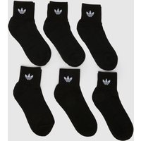 adidas Originals Mid Ankle Socks 6 Pack in Black & White, Fabric, Size: 4.5-5.5 adidas Originals Mid Ankle Socks 6 Pack in Black & White, Fabric, Size: 4.5-5.5