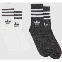 adidas Crew Socks 2 Pack in Black & White, Nylon, Size: 6.5-8 adidas Crew Socks 2 Pack in Black & White, Nylon, Size: 6.5-8