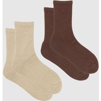 adidas Beige Multi Two-Toned Crew Sock 2 Pack