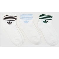 adidas White Multi Ankle Socks 3 Pack adidas White Multi Ankle Socks 3 Pack