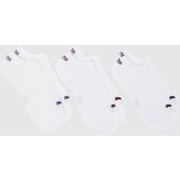 PUMA Trainer Socks 3 Pack in White & Blue, Fabric, Size: 6-8 PUMA Trainer Socks 3 Pack in White & Blue, Fabric, Size: 6-8