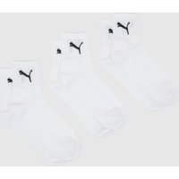 PUMA Short Crew Socks 3 Pack in White & Black, Size: 37381 PUMA Short Crew Socks 3 Pack in White & Black, Size: 37381
