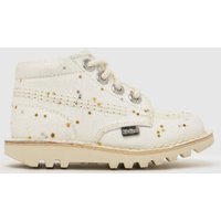 Kickers White Kick Hi Glitter Girls Toddler Boots